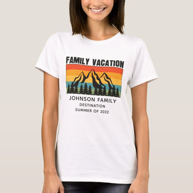 T-shirt Custom Family Vacation Mountains Randonnée Camping (Devant)