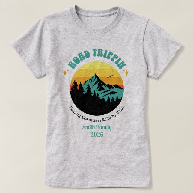 T-shirt Custom Family Vacation Road Outdoor Trip Matching (Design devant)