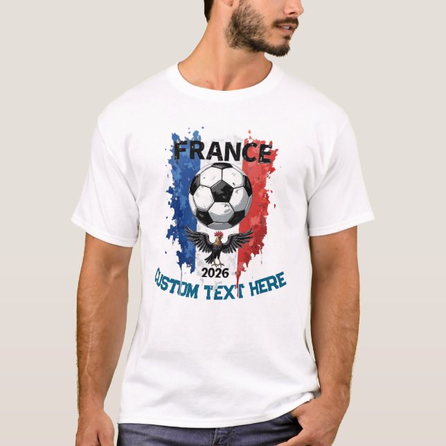T-shirt Custom France National Soccer Football Team Fan (Devant)