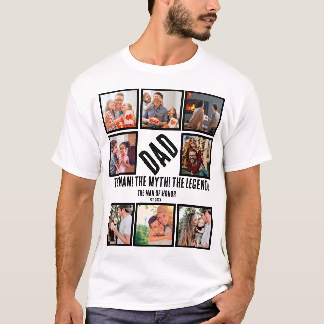 T-shirt Custom Funny Fête des pères Papa cadeau 8 Photo Co (Devant)