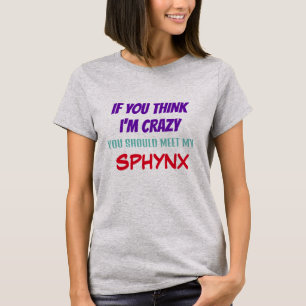 T-shirt Custom Funny Sayings Sphynx Chat Gray femmes