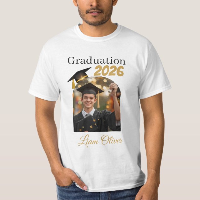 T-shirt Custom Graduation Photo Shirt Class of 2026 (Devant)