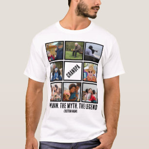 T-shirt Custom Grand-pa l'homme mythe légende 8 Photo Coll
