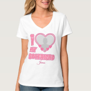 T-shirt Custom I Love My Boyfriend - Ajouter photo et nom