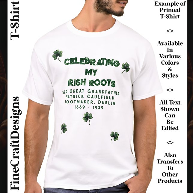 T-shirt Custom, Irish Roots, Family, St Patrick’s Day 09 (Créateur téléchargé)