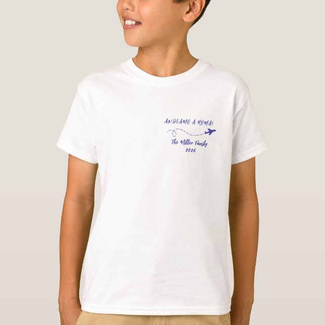 T-shirt Custom Kids Andiamo a Roma Italy Family Vacation (Devant)