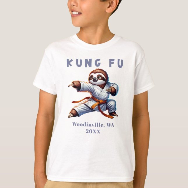 T-shirt Custom Kung Fu Martial Arts Lieu Date Nom (Devant)