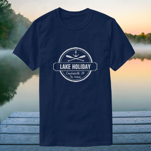 T-shirt Custom Lake, Town and Family Name Ancre nautique