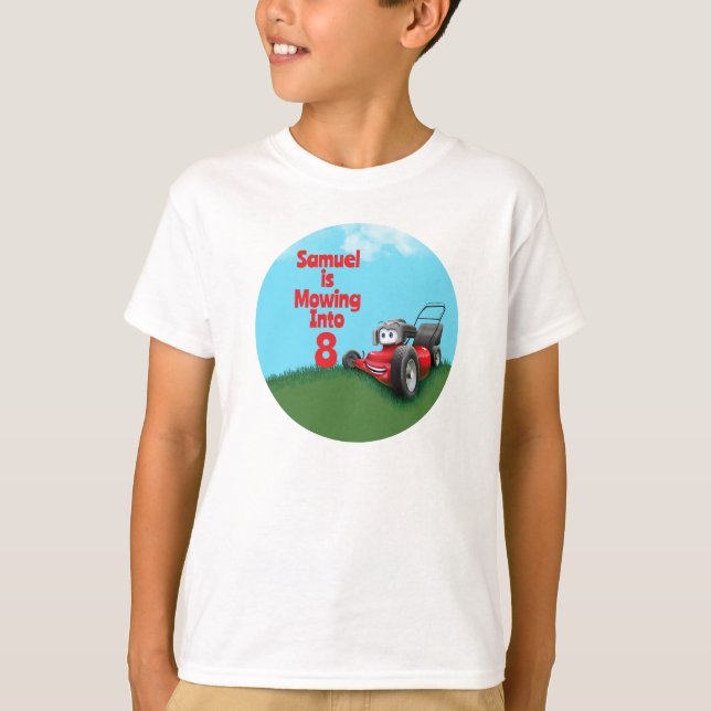 T-shirt Custom Lawn Mower Kid's Birthday (Devant)