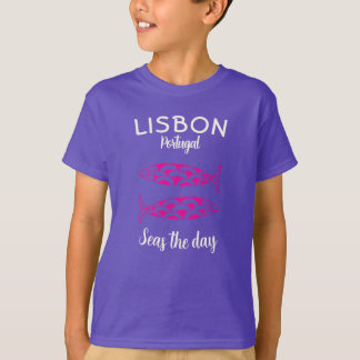 T-shirt Custom Lisbonne Portugal Voyage côtier Poisson ver