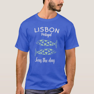 T-shirt Custom Lisbonne Portugal Voyage côtier Poisson ver