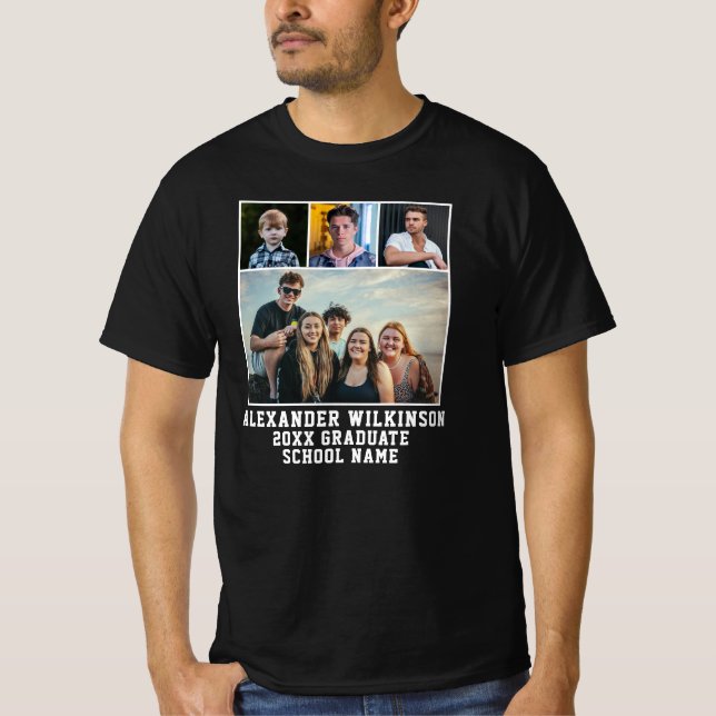 T-shirt CUSTOM Modern Bold Script 4 Diplôme photo (Devant)