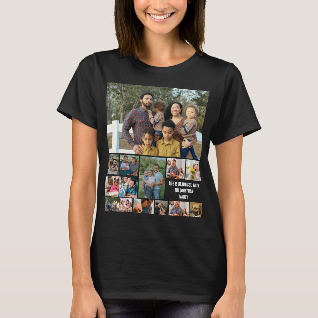T-shirt Custom Modern Family 14 Photo Collage Modèle (Devant)