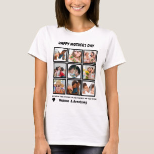 T-shirt Custom Modern Happy Mothers Day 9 Photo Collage