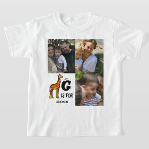 T-shirt Custom monogram G is for Giraffe cute giraffes