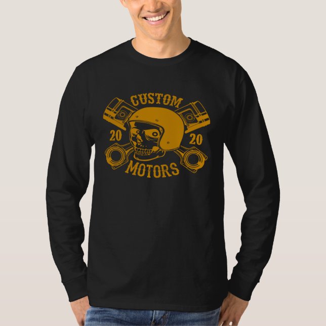 T-shirt Custom Motorrad Bau & Reparatur Bike Motor Racing (Devant)