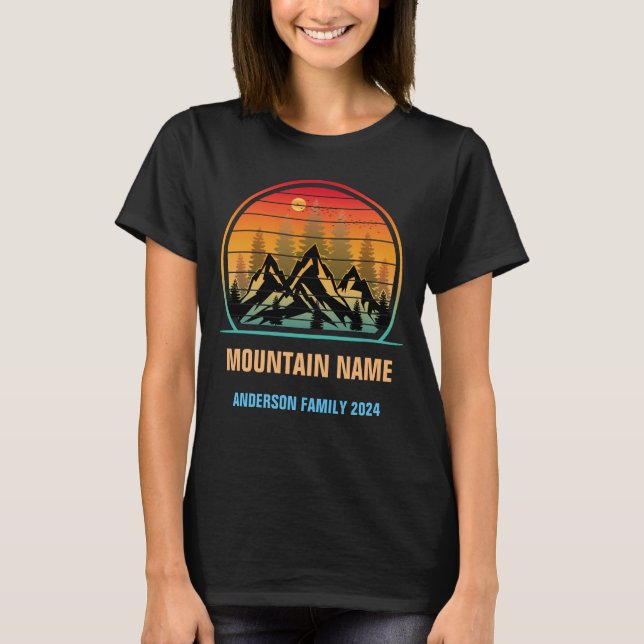 T-shirt Custom Mountains Camping familial (Devant)