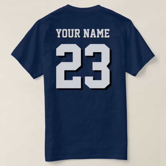 T-shirt Custom Name and Number Jersey Sports (Design dos)