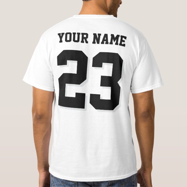 T-shirt Custom Name and Number Jersey Sports (Dos)
