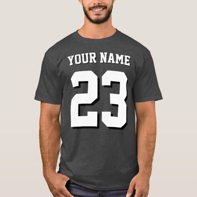 T-shirt Custom Name and Number Jersey Sports (Devant)