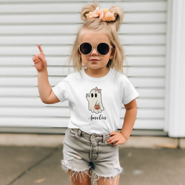 T-shirt Custom Name Cute Ghost Pink Halloween Personalized (Custom Name Cute Ghost Pink Halloween Personalized T-Shirt
)