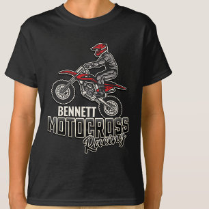 T-shirt Custom NAME Dirt Bike Rider Motocross Racing