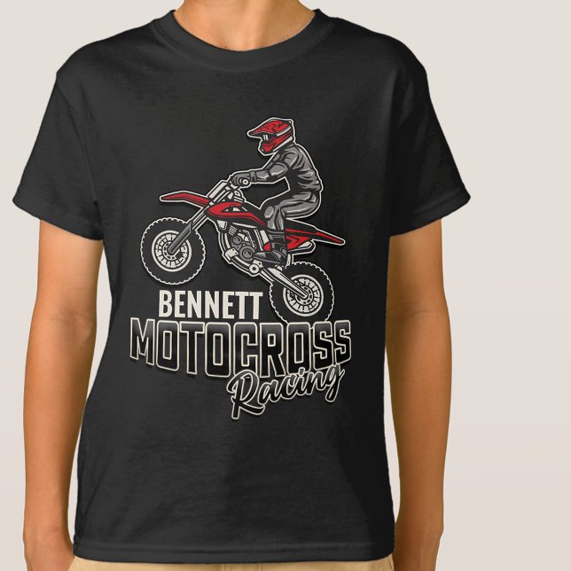 T-shirt Custom NAME Dirt Bike Rider Motocross Racing (Créateur téléchargé)