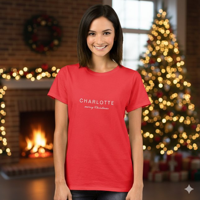 T-shirt Custom Name Joyful Merry Christmas Women (Custom Name Joyful Merry Christmas Women T-Shirt)