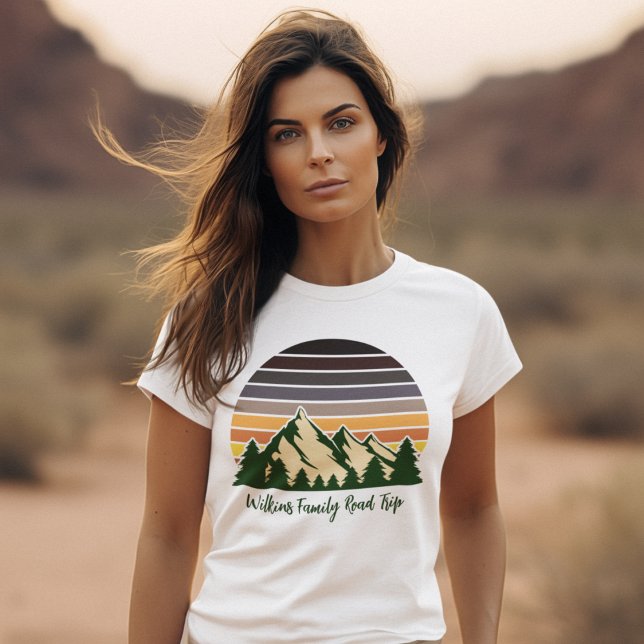 T-shirt Custom Nature Famille Vacances Green Forest Femmes (Créateur téléchargé)