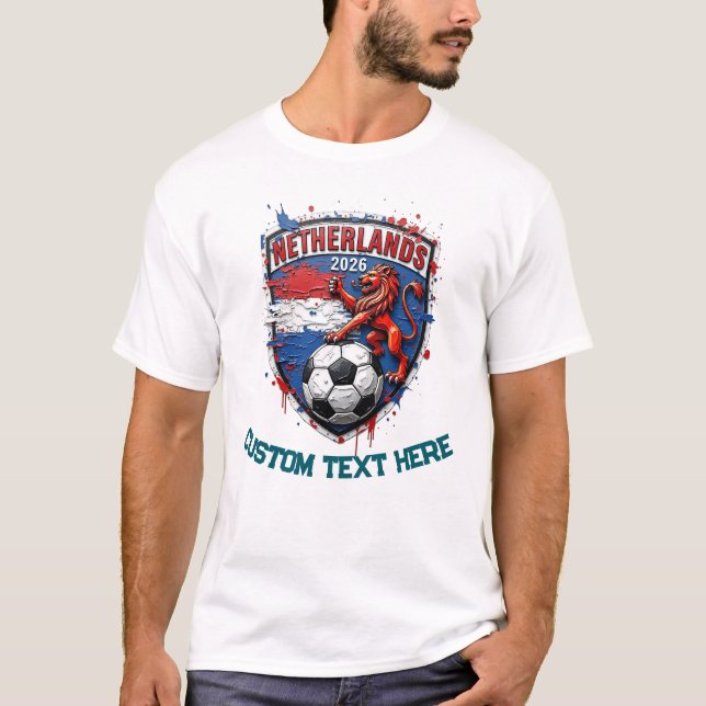 T-shirt Custom Netherlands National Soccer Football Fan (Devant)