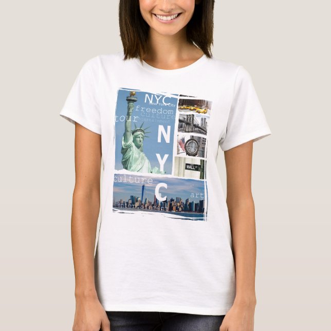 T-shirt Custom New York City Manhattan Nyc Liberty Statue (Devant)