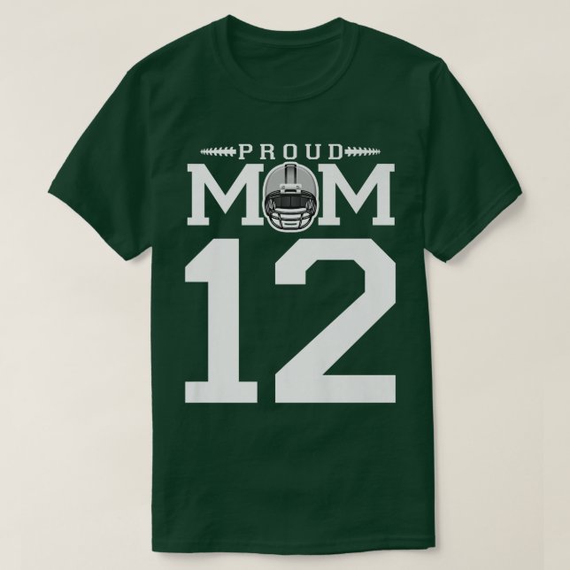 T-shirt Custom Number 12 Proud Football Mom Personalized F (Design devant)