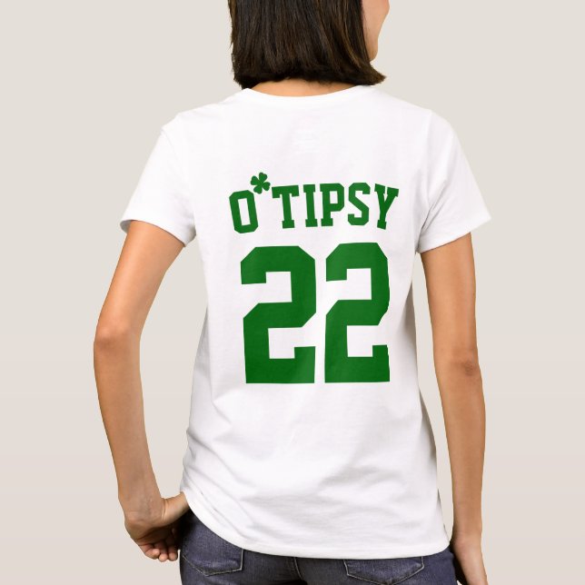 T-shirt Custom O Tipsy Shamrock Funny St Patrick's Day (Dos)