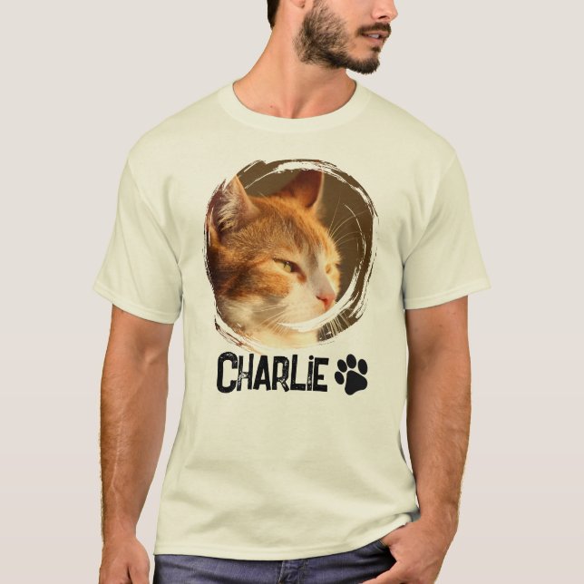 T-shirt Custom Pet Photo Dog Cat Lover Gift for Him  Her  (Devant)