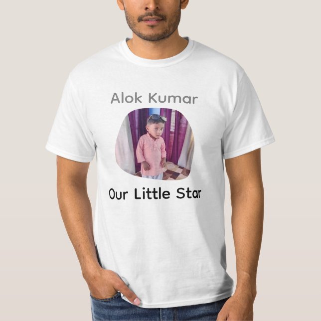 T-shirt Custom Photo and Name Kids Ringer  (Devant)