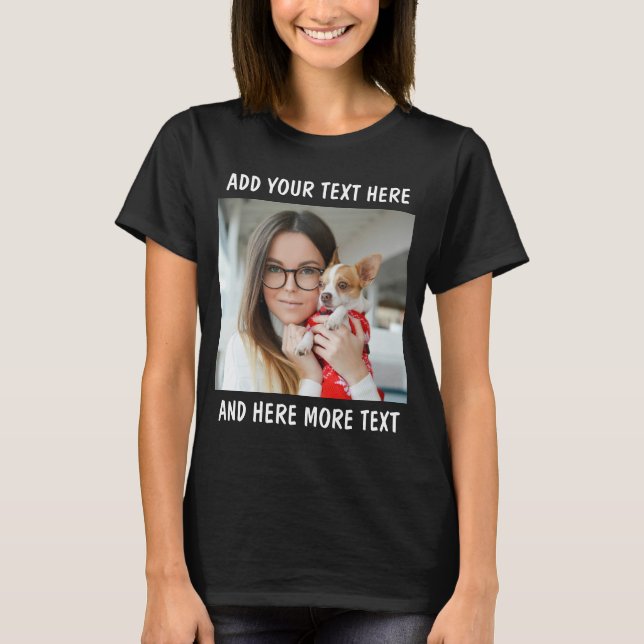T-shirt Custom Photo and Text Women (Devant)