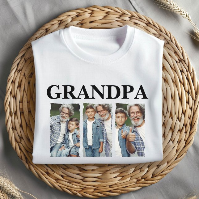 T-shirt Custom Photo Collage Grandpa – Personalized Gift (Créateur téléchargé)