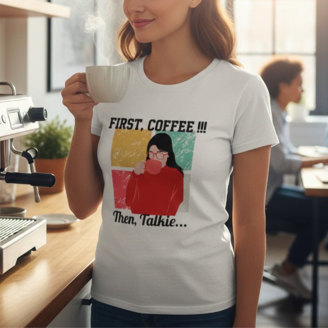 T-shirt Custom Photo & Text Funny Office Humor Coffee Love (Créateur téléchargé)