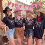 T-shirt Custom Pink Rodeo Crew Bachelorette Party<br><div class="desc">Celebrate your Last Rodeo in style with the Rodeo Crew t-shirt — a bold western-inspired piece made for bachelorette parties and unforgettable weekends with your girls. Featuring the signature Rodeo Crew rope-style lettering, this shirt is designed to stand out while staying easy to wear and style. Add a personal touch...</div>