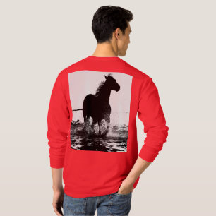 T-shirt Custom Pop Art Runse Horse Deep Red Modèle