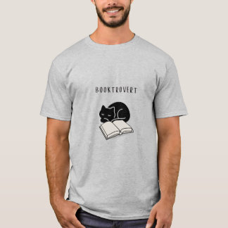 T-shirt Custom Quote Booktrovert Minimalist Cat Men’s