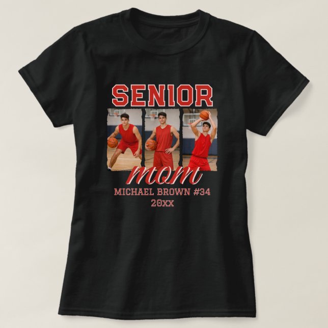 T-shirt Custom Senior Mom Graduation Photo & Name (Design devant)