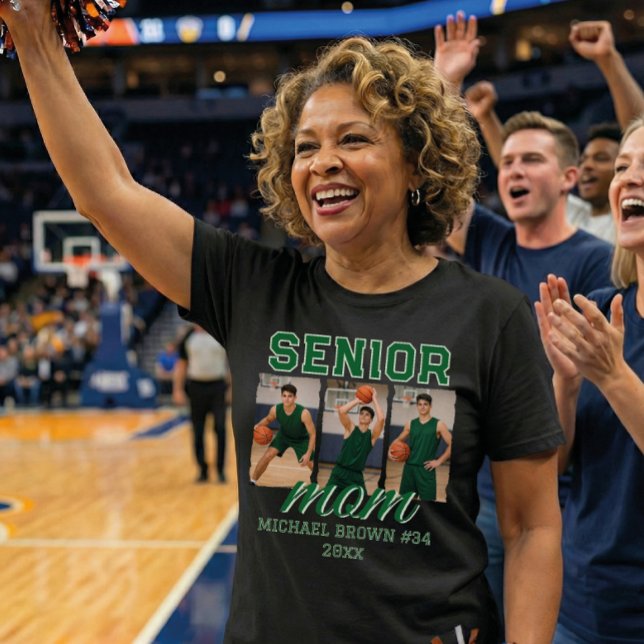 T-shirt Custom Senior Mom Graduation Photo & Name (Créateur téléchargé)