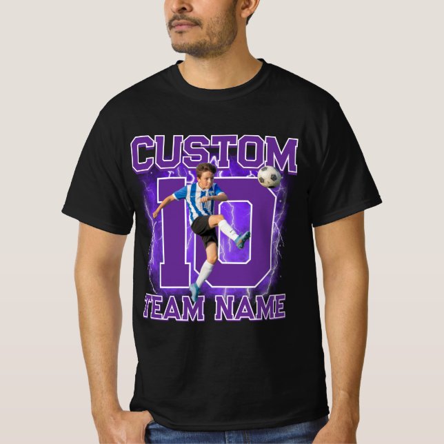 T-shirt Custom senior soccer player, team name & number  (Devant)