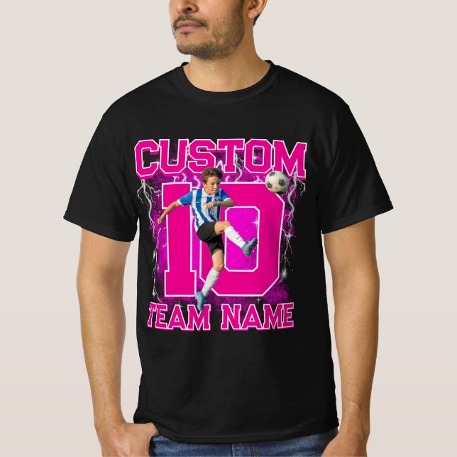 T-shirt Custom senior soccer player, team name & number  (Devant)