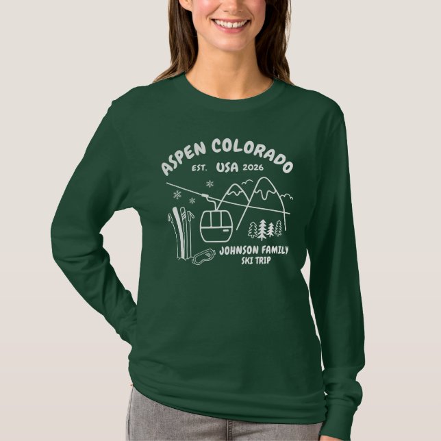 T-shirt Custom Ski Trip Family Friends Group Matching (Devant)