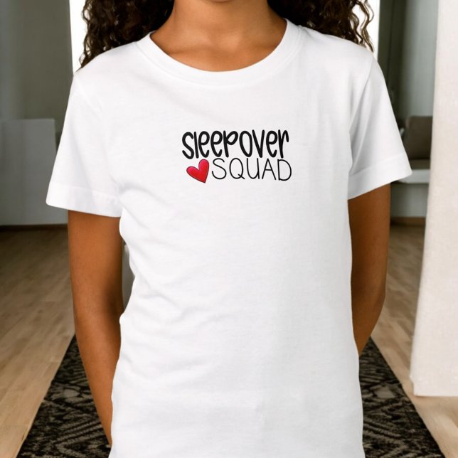 T-Shirt Custom Sleepover Squad Heart Party Favor  (Créateur téléchargé)