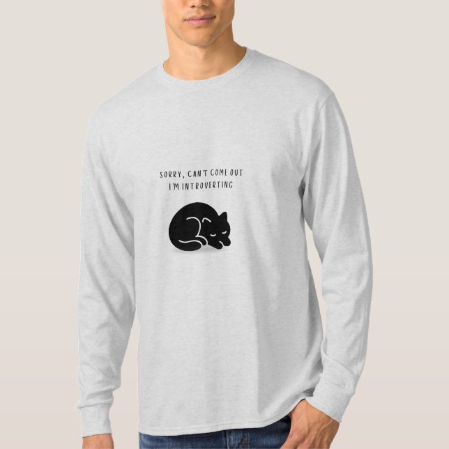 T-shirt Custom Sorry I'm Introverting Cat Men’s (Devant)
