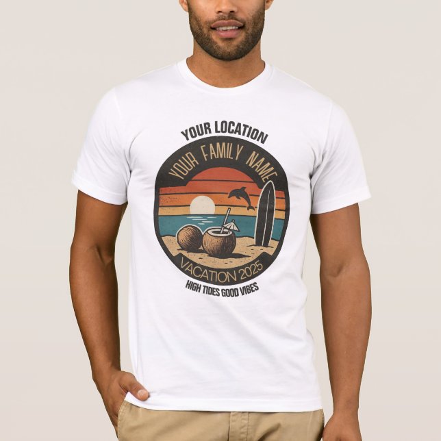 T-shirt Custom Summer 2025 Family Beach Vacation Retro (Devant)