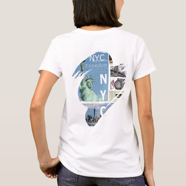 T-shirt Custom tendance New York City Manhattan Nyc Libert (Dos)